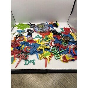 Lot Of Plastic Father'S Day Cupcake/Cake Toppers, Picks 50*